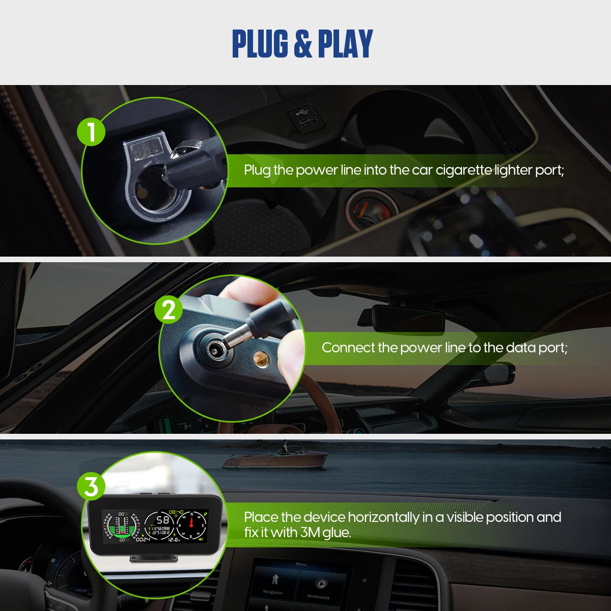 Car Compass Inclinometer Speedometer GPS Off Road Accessories