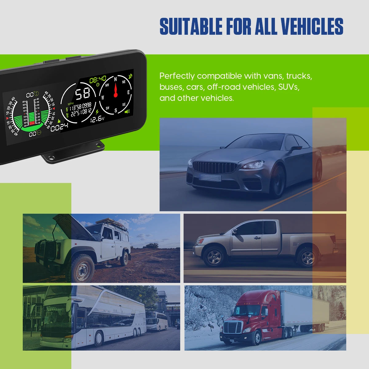 Car Compass Inclinometer Speedometer GPS Off Road Accessories