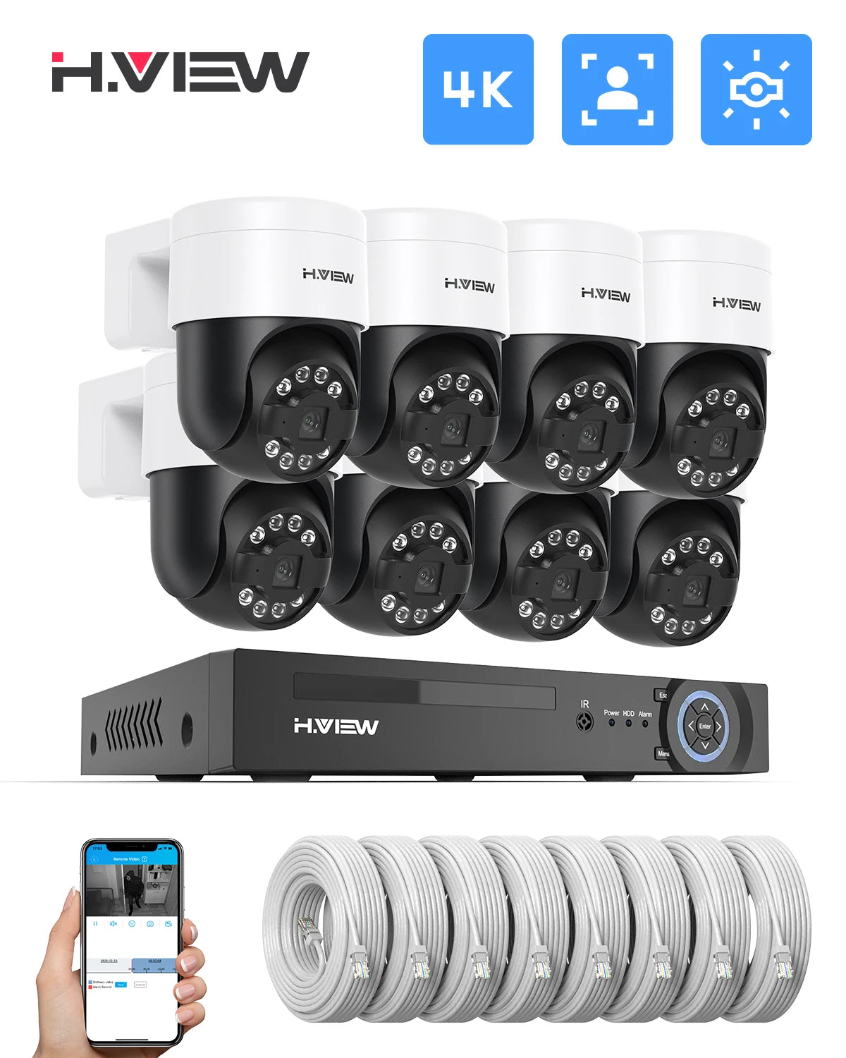 Outdoor Security Camera System Home Video Surveillance Kit