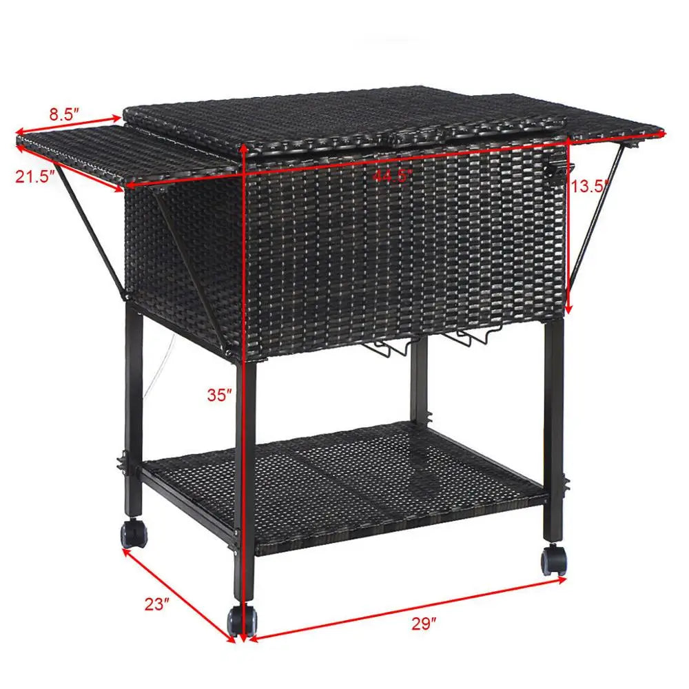 Outdoor Portable Cooler Cart Trolley Patio Pool Party