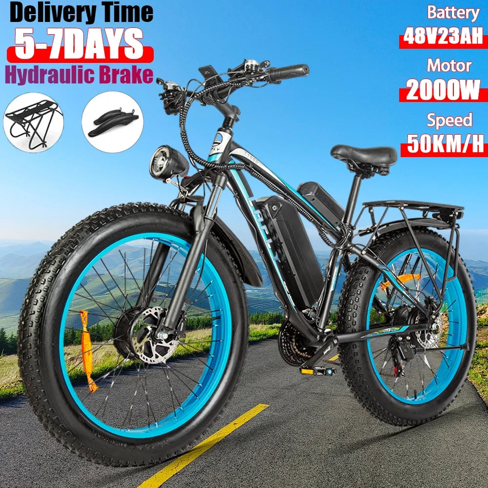Detachable Battery 26 inch Fat Tire Mountain Off Road Electric Bike