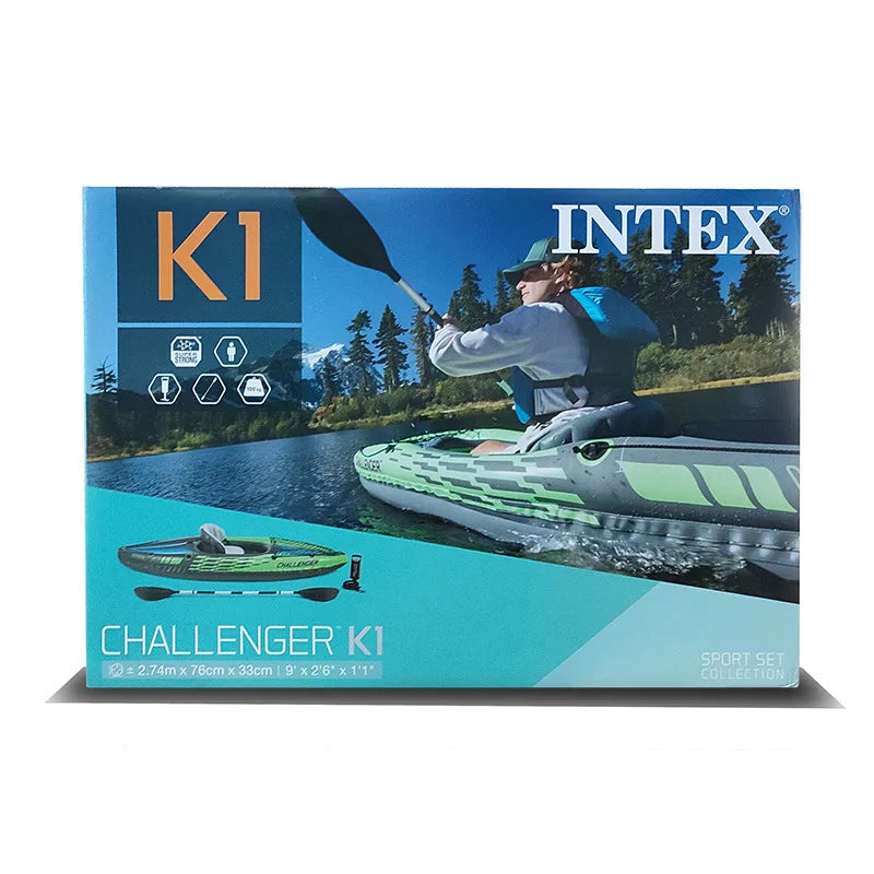 Inflatable Kayak for Fishing and Water Sports with Paddles