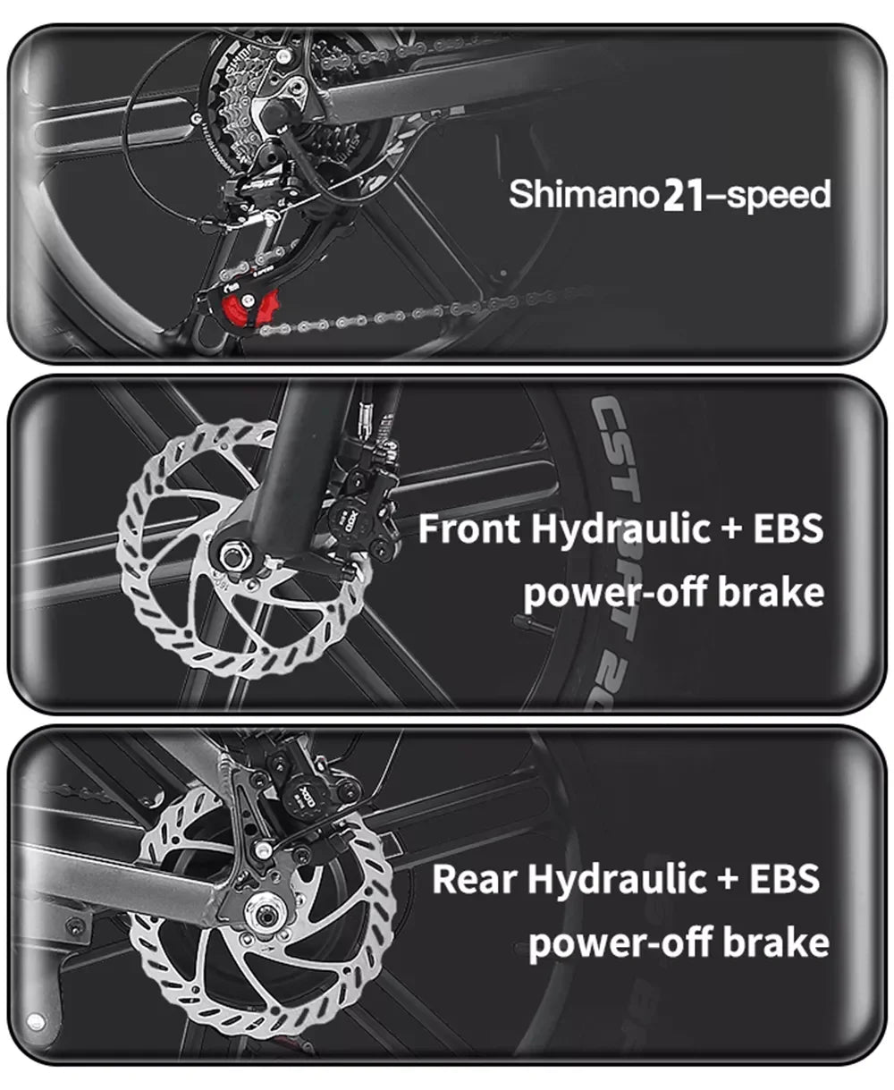 Hydraulic brake electric road bike full suspension