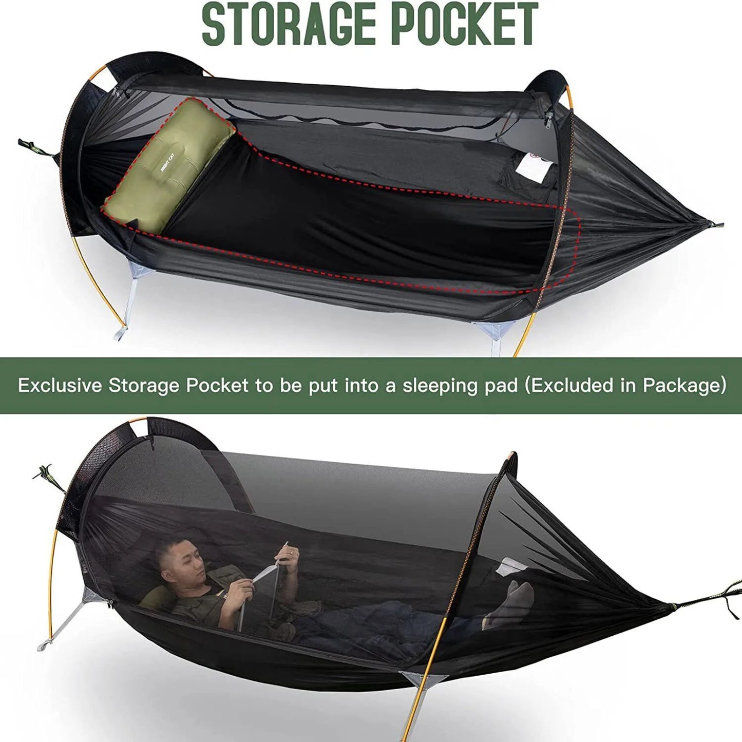 1-2 Persons Backpacking Bivvy Hammock Tent Waterproof Lightweight