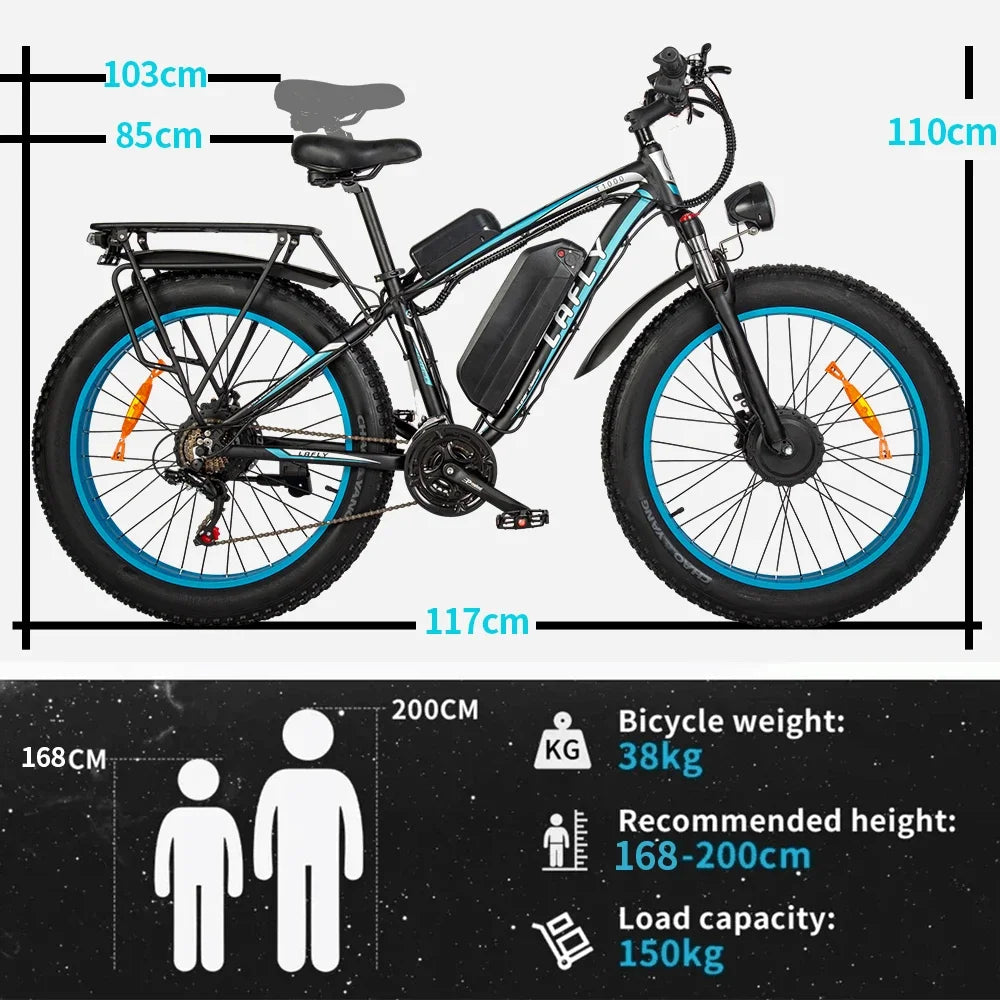 Detachable Battery 26 inch Fat Tire Mountain Off Road Electric Bike