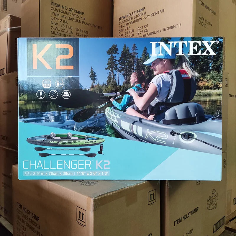 Inflatable Kayak for 2 Persons, Ideal for Fishing, Drifting and Outdoor Activities,