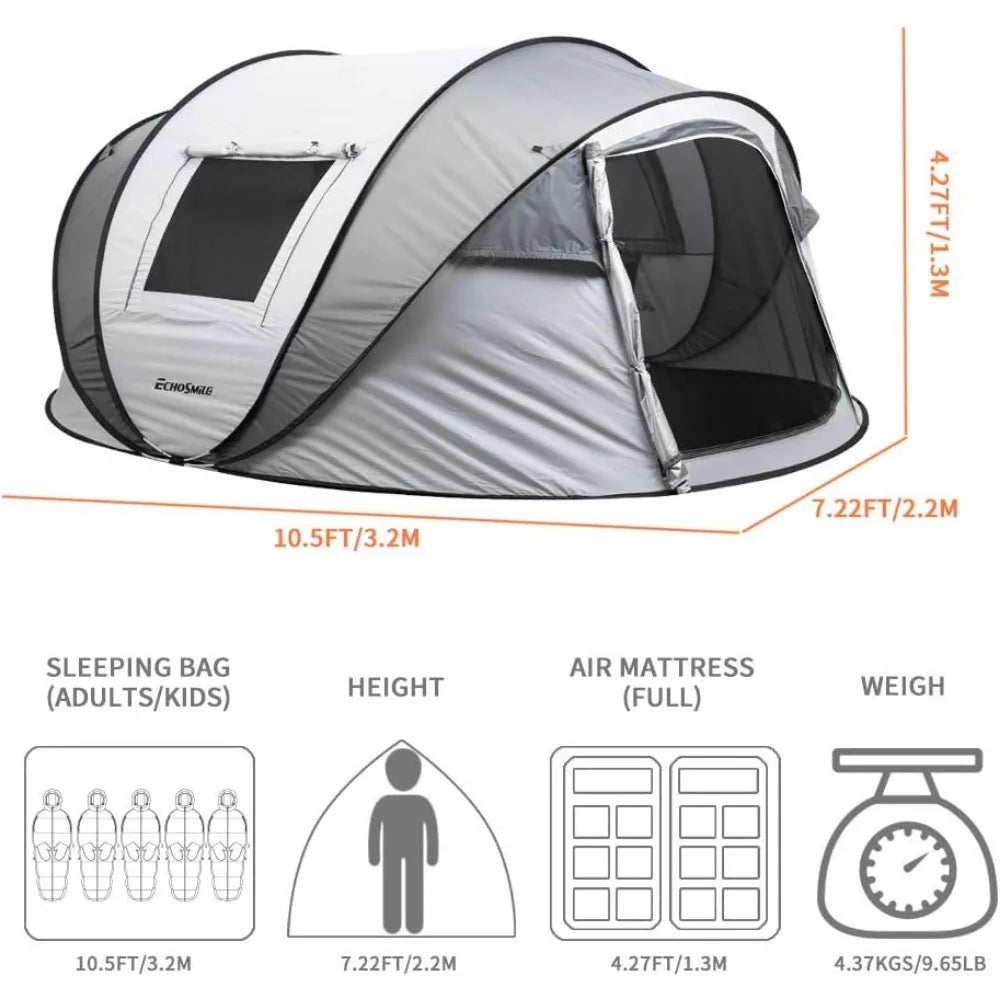 Water Resistant Dome Tent, Easy Setup for Camping Hiking and Outdoor