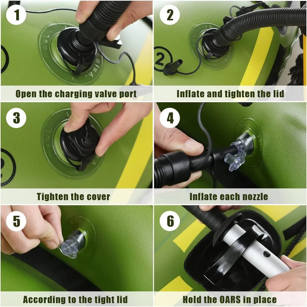 Inflatable Portable Boat Air Pump Rope Paddle Repair Patch