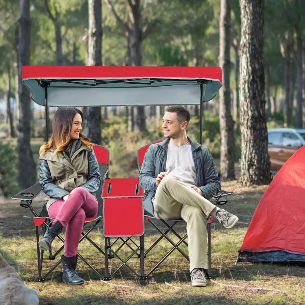 Portable Folding Camping Canopy Chairs w/ Cup Holder