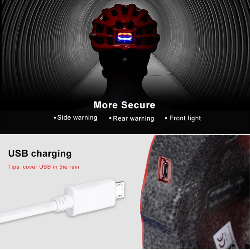 USB Charge Waterproof Light Bike Helmet