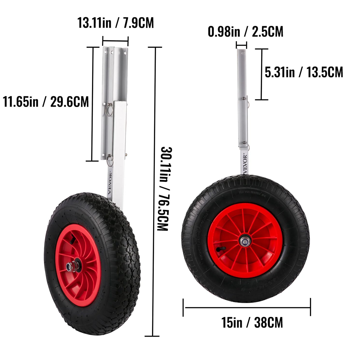 2PCS Inflatable Boat Launching Wheels