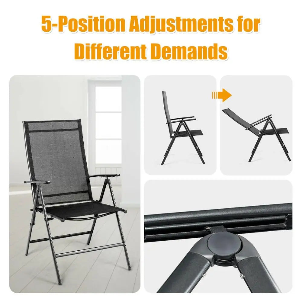 Set of 4 Adjustable Recliner Folding Chairs