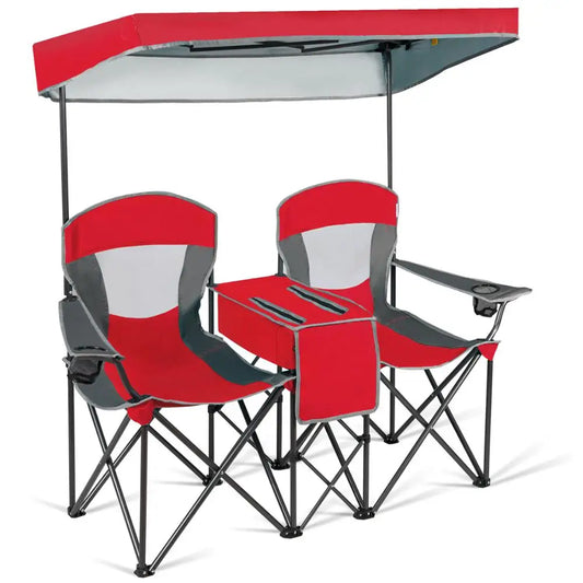 Portable Folding Camping Canopy Chairs w/ Cup Holder