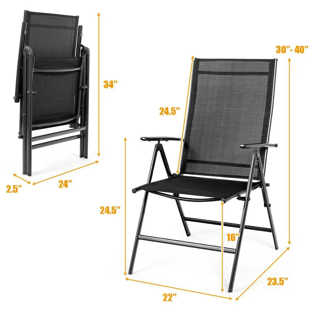 Set of 4 Adjustable Recliner Folding Chairs