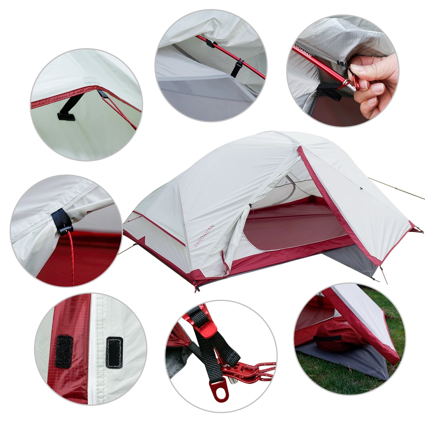 2 Person 4 Season Ultralight Camping Tent 20D Nylon Coated Silicone Waterproof 4000mm Wind Proof for Backpacking Hiking