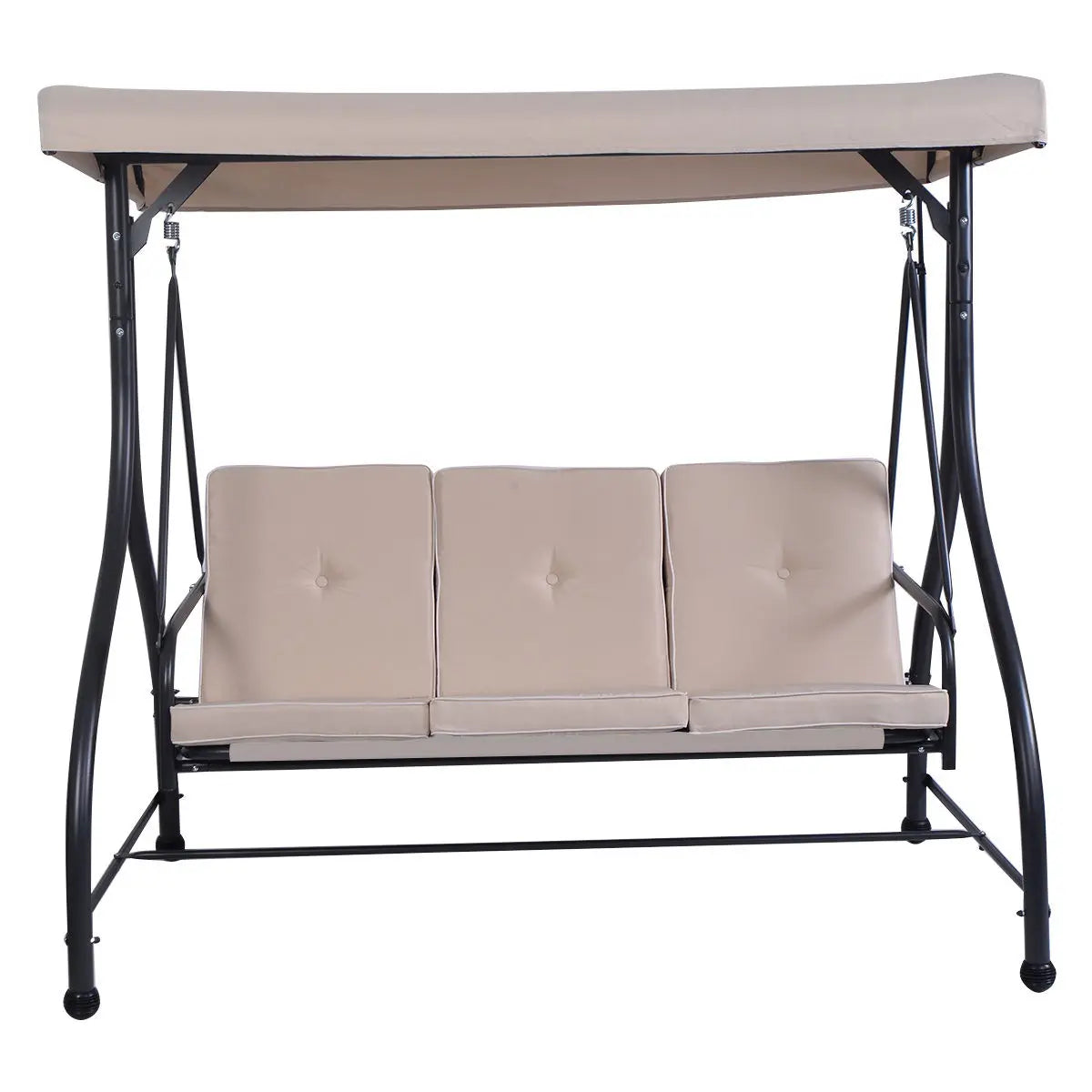 Outdoor Swing Canopy 3 Seats Furniture Beige