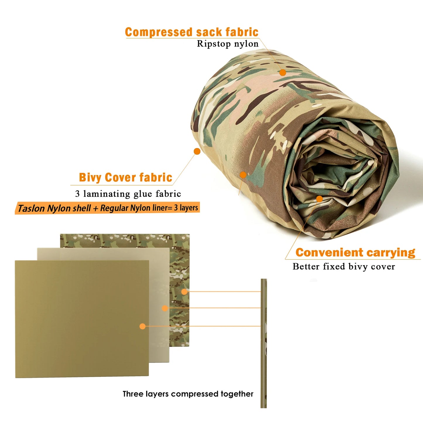 Military Army Modular Sleeping bag Outdoor Camping Supplies Waterproof Outer Shell