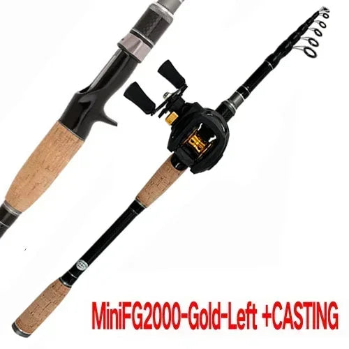 High Carbon Fishing Rod Bait Casting Spinning Reel Set