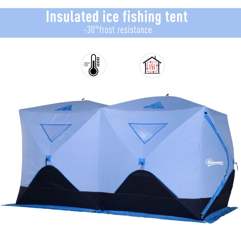 8-Person Pop-up Insulated Ice Fishing Tent with Ventilation