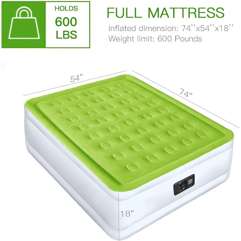 Inflatable Air Mattress Built in Pump Raised Double Bed