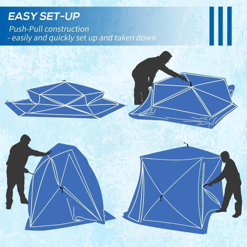 Ice Fishing Tent with Carry Bag, Two Doors and Anchors for -22℉