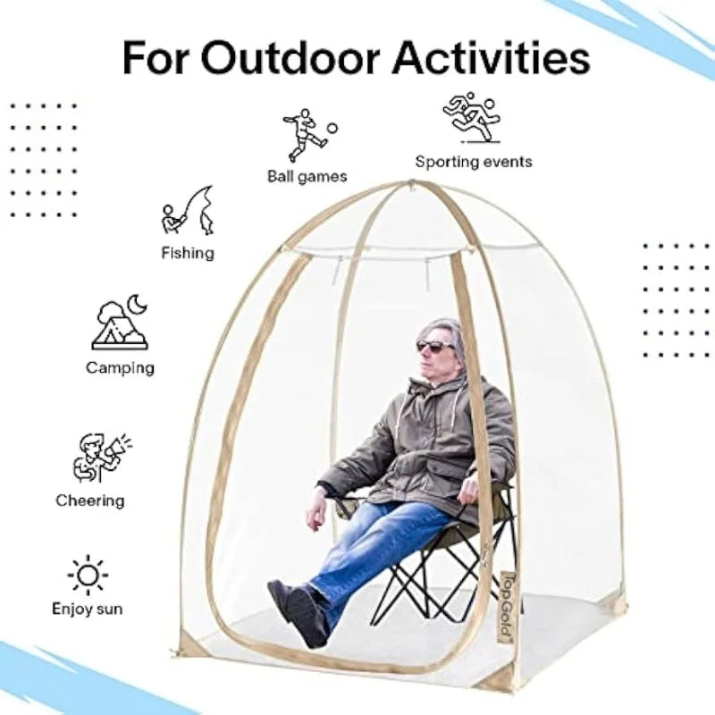 TopGold Sports Tent Weather Proof Pod Clear Bubble Tent Outdoor Instant Up Shelter Chair Tent 50"x50"x64"H