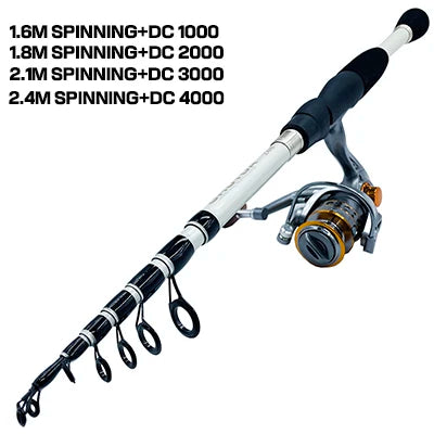 Telescopic Lure Fishing Rod and Reel Combo