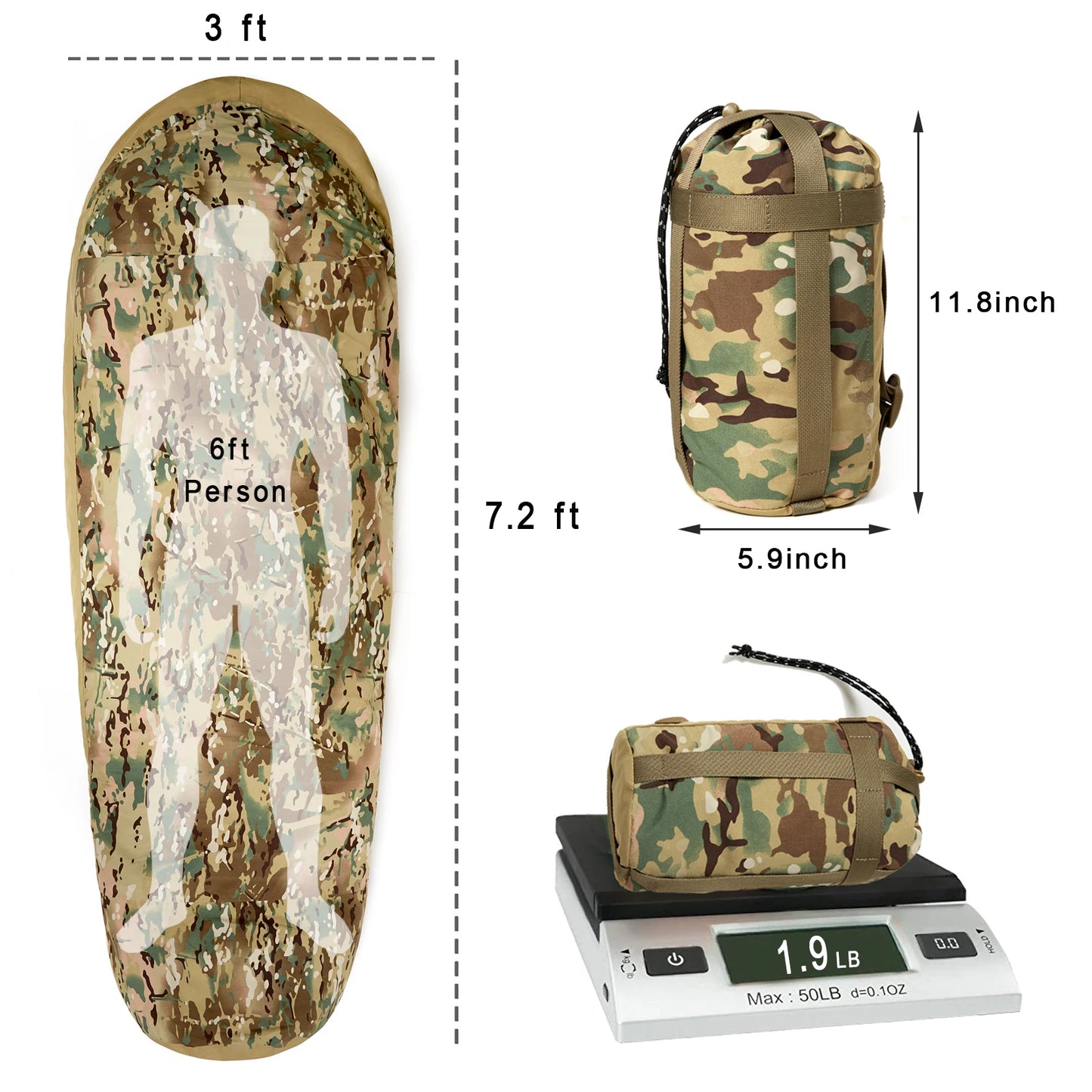 Military Army Modular Sleeping bag Outdoor Camping Supplies Waterproof Outer Shell