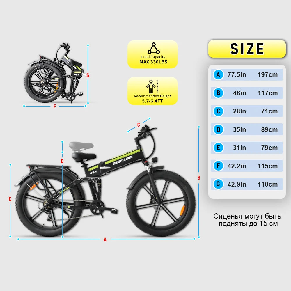 Adult Snow Electric Bike 7 Speed Cycling Bicycle 4.0 Fat Tire