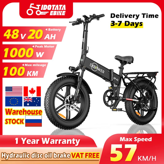 1000W Folding Mountain Electric Bike/ Fat Tire