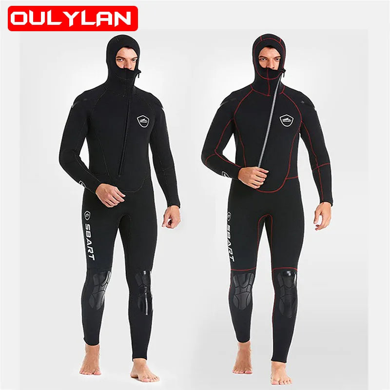 Thickened Warm Hooded Wetsuit with Knee Pads