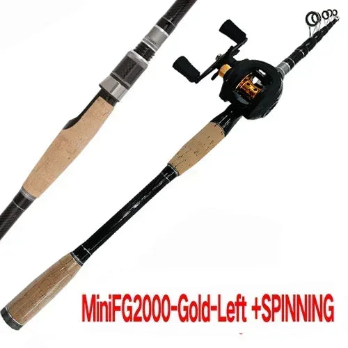 High Carbon Fishing Rod Bait Casting Spinning Reel Set