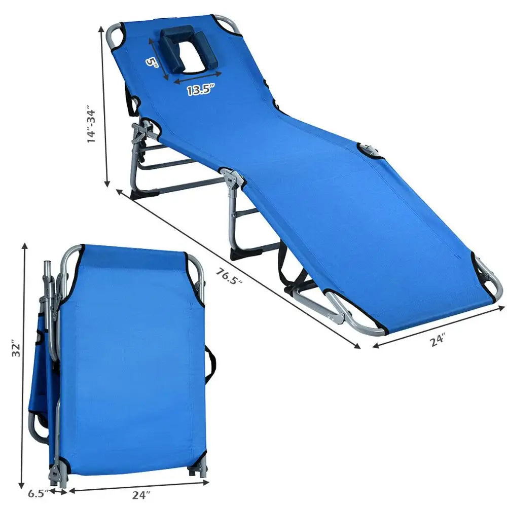 Folding Chaise Lounge Chair Bed