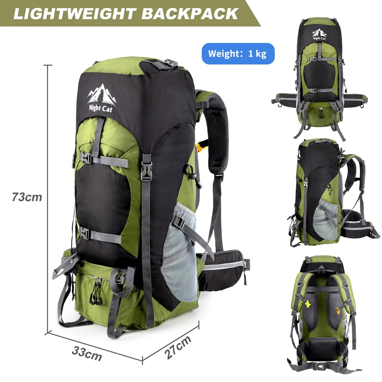 Unisex Night Cat Lightweight Hiking Backpacks