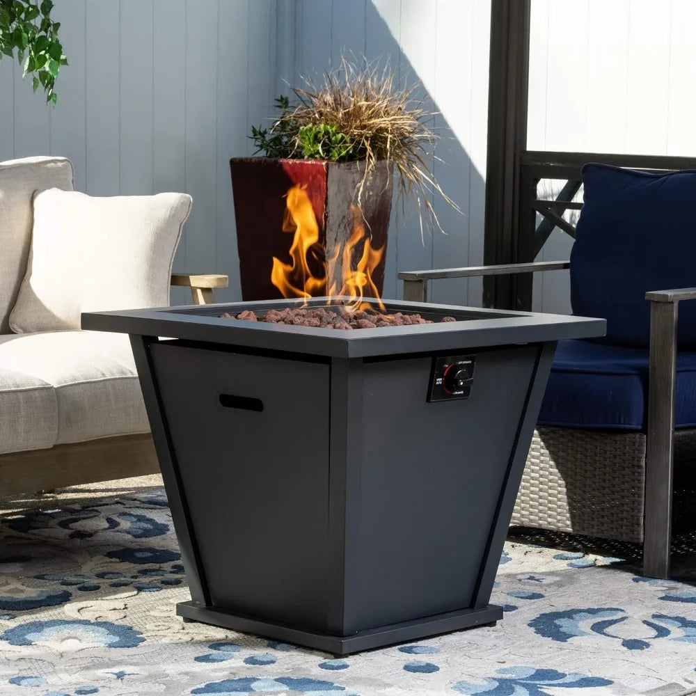 Bond Manufacturing 51843 28in Olivera Fire Table, Black Fire Table Outdoor Fireplace Camping Table Lareira Portatil Feuerschale