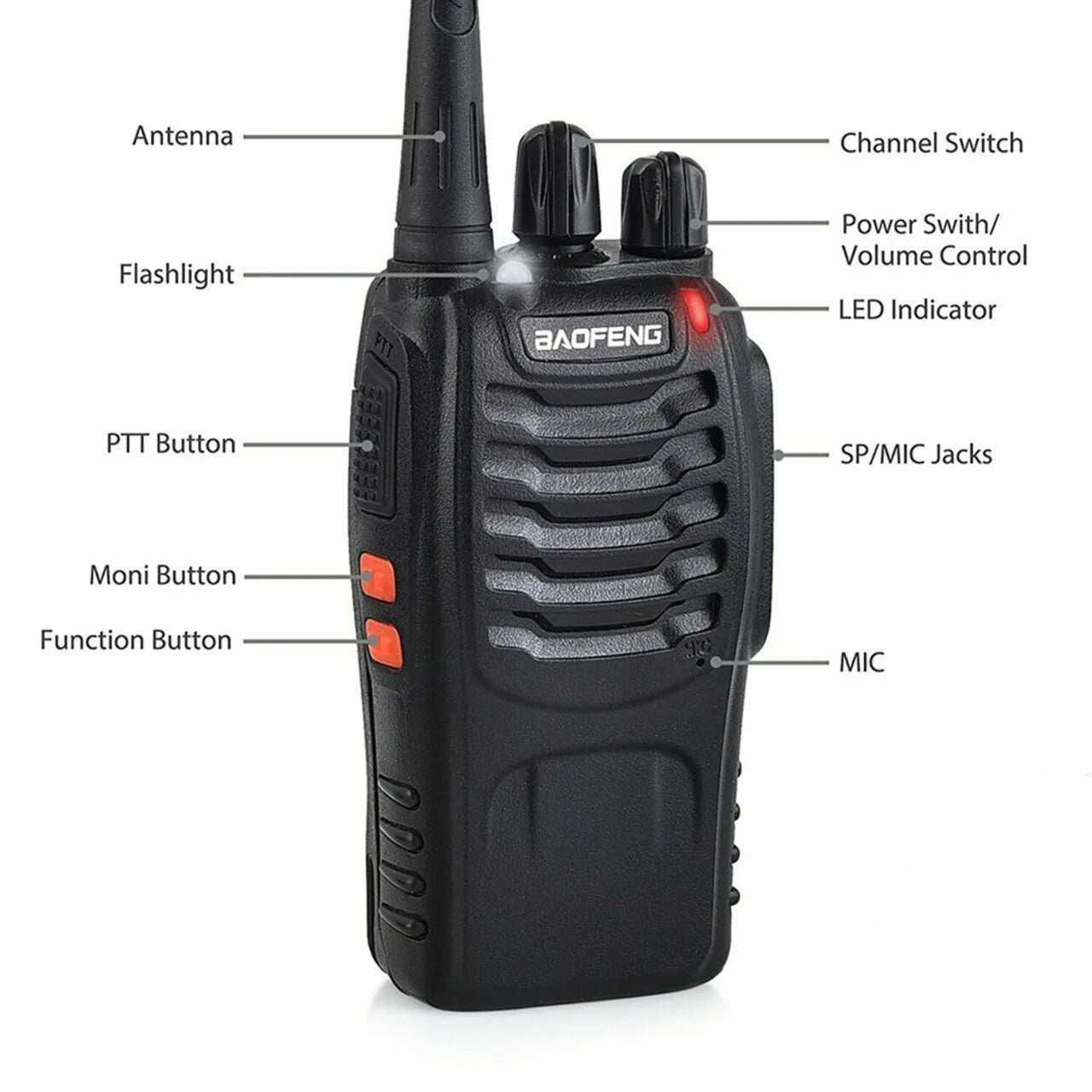 UHF Long Range Walkie Talkie Two Way Radio + Earpiece