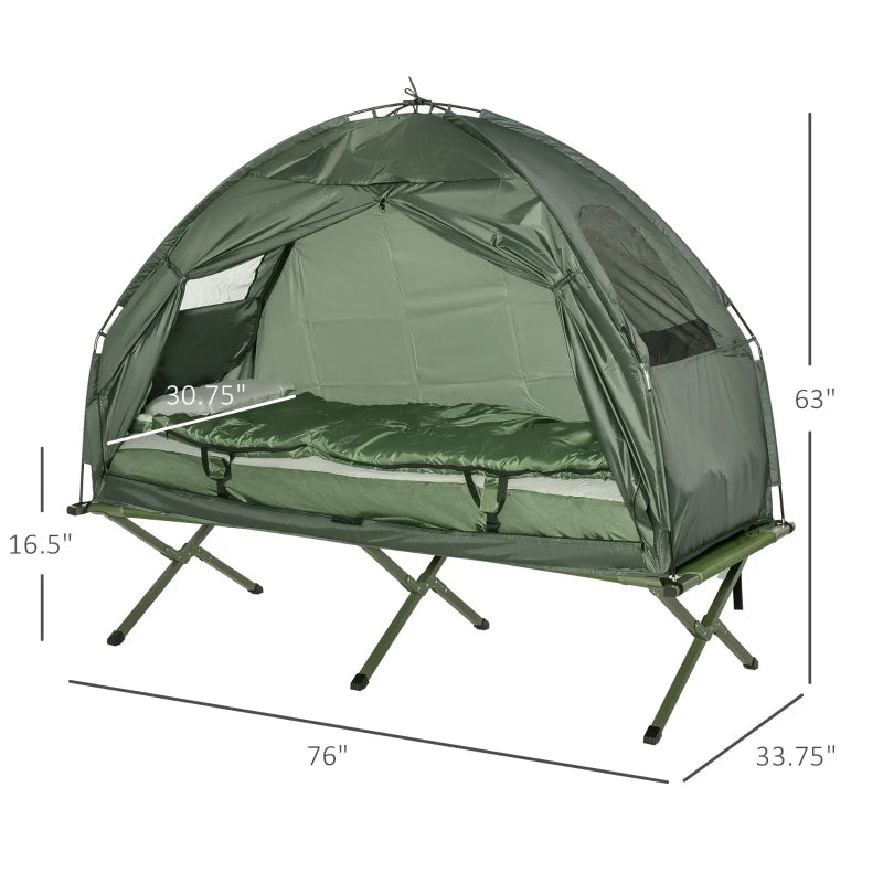 Elevated Portable Folding Camping Cots W /Sleeping Bag