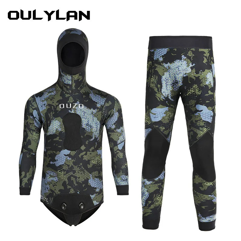 Camouflage Long Sleeve Fission Hooded 2 Pieces