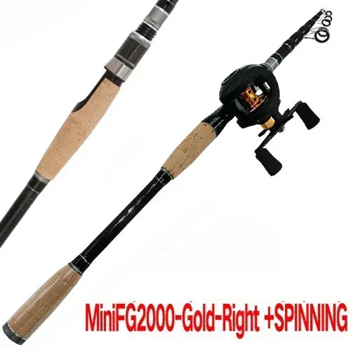 High Carbon Fishing Rod Bait Casting Spinning Reel Set