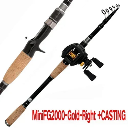 High Carbon Fishing Rod Bait Casting Spinning Reel Set