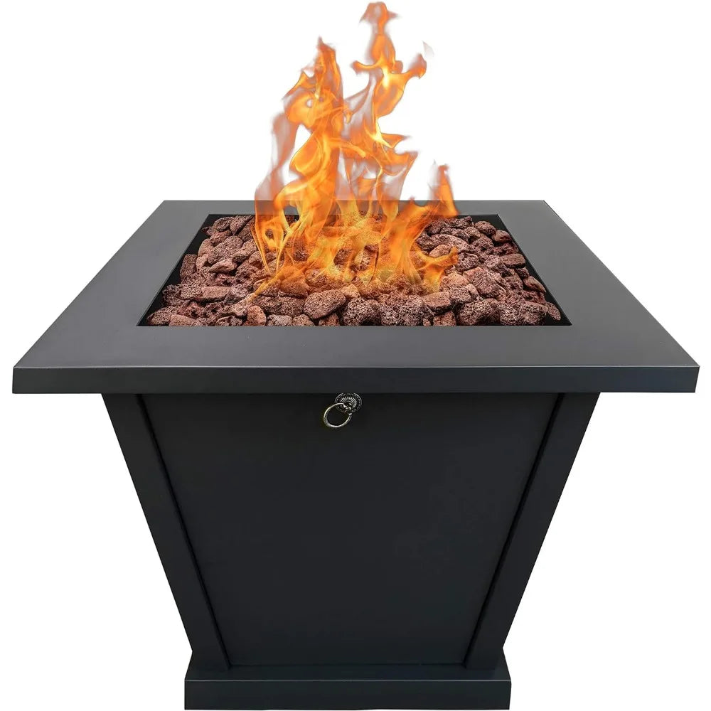 Bond Manufacturing 51843 28in Olivera Fire Table, Black Fire Table Outdoor Fireplace Camping Table Lareira Portatil Feuerschale