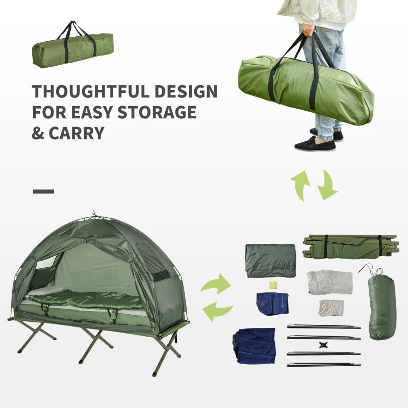 Elevated Portable Folding Camping Cots W /Sleeping Bag