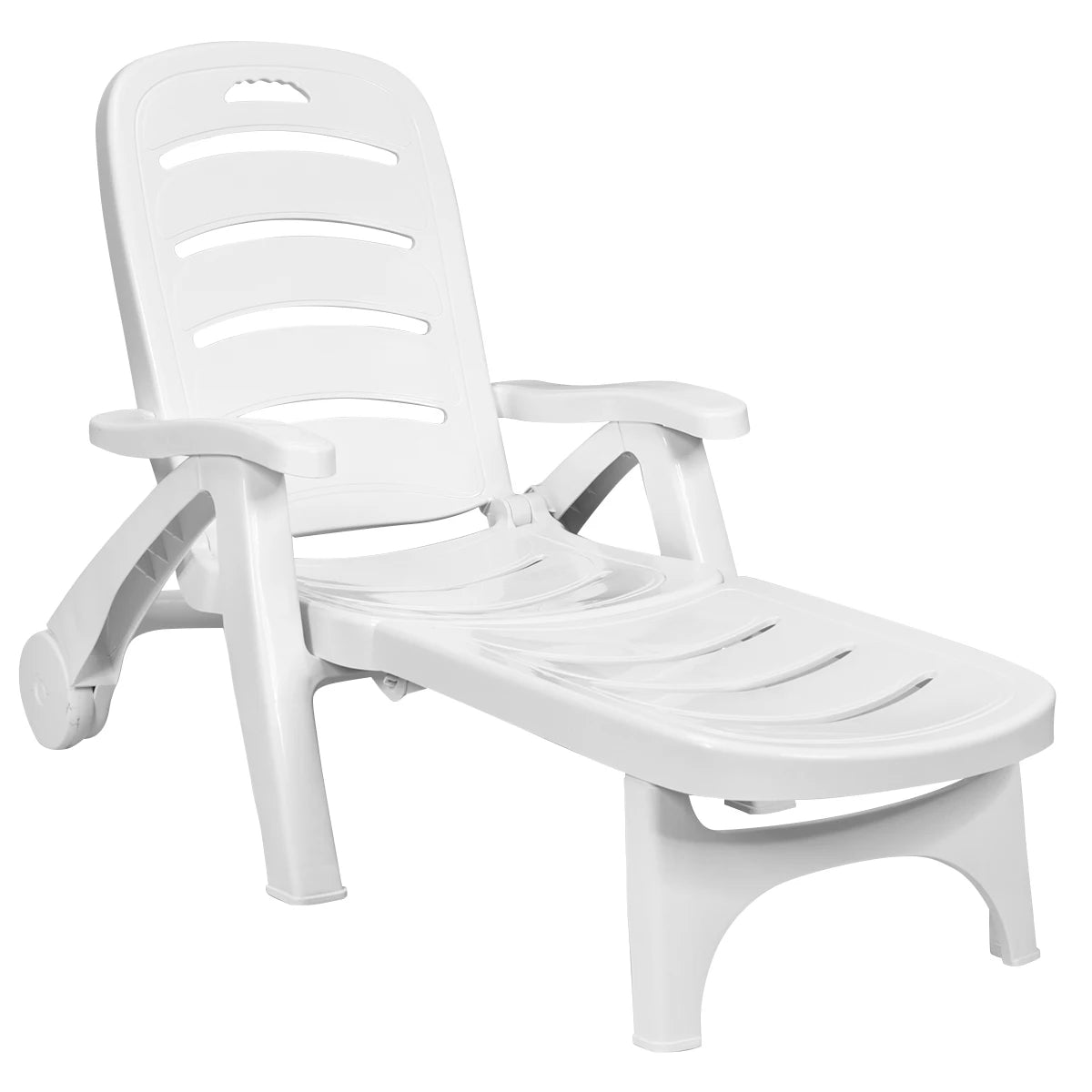 Adjustable Chaise Lounge Chair 5-Position Folding Recliner