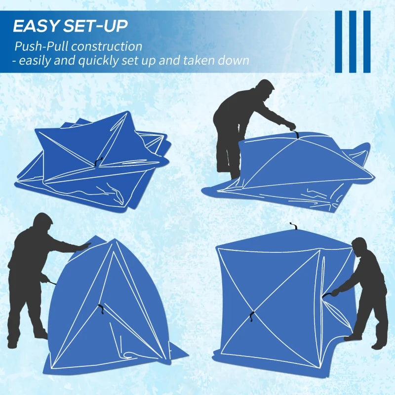 Ice Fishing Pop-Up Portable Tent with Carry Bag and Anchors