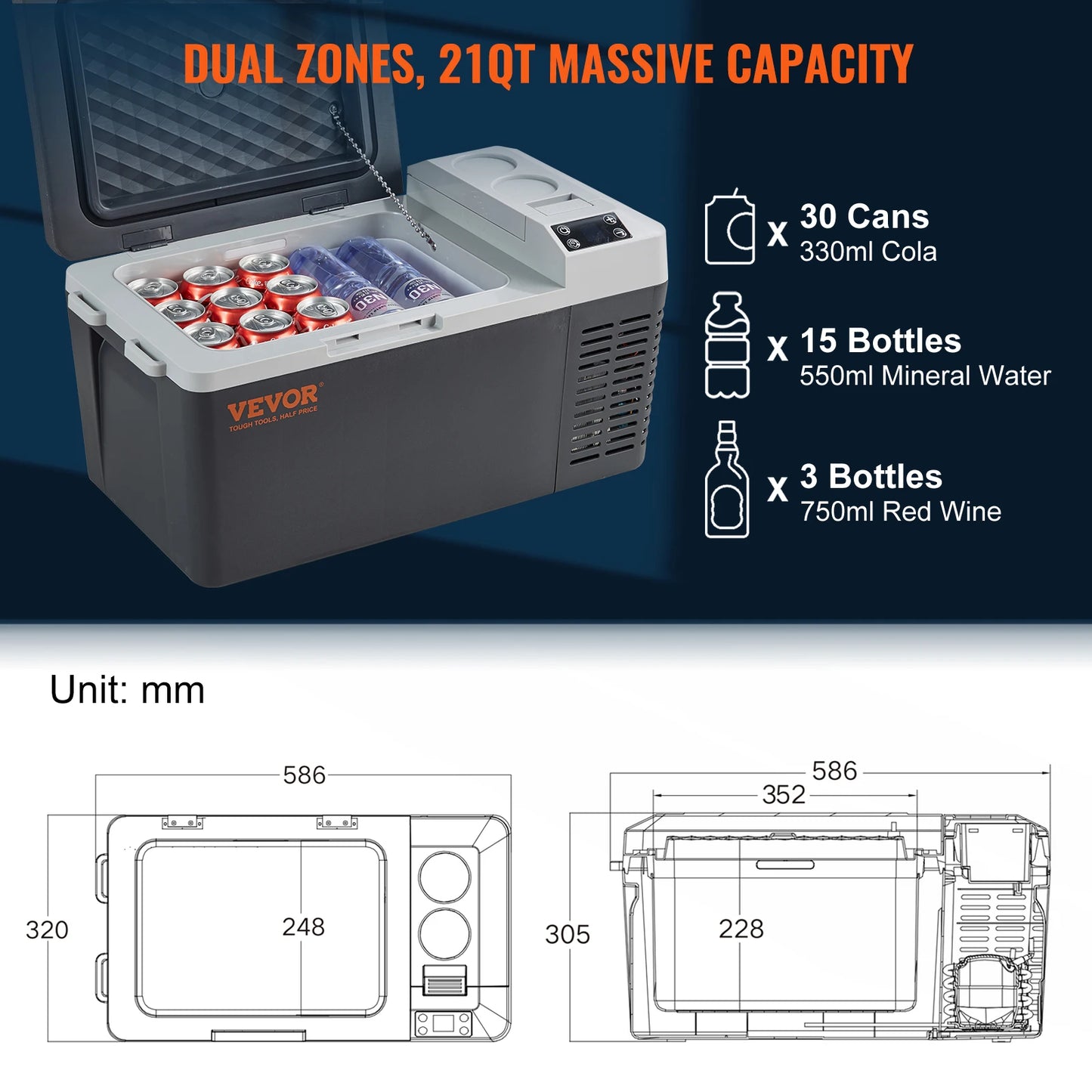 Portable Car Refrigerator Compressor Fridge Freezer Cooler