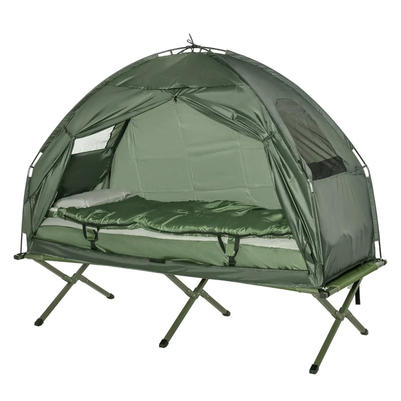 Elevated Portable Folding Camping Cots W /Sleeping Bag