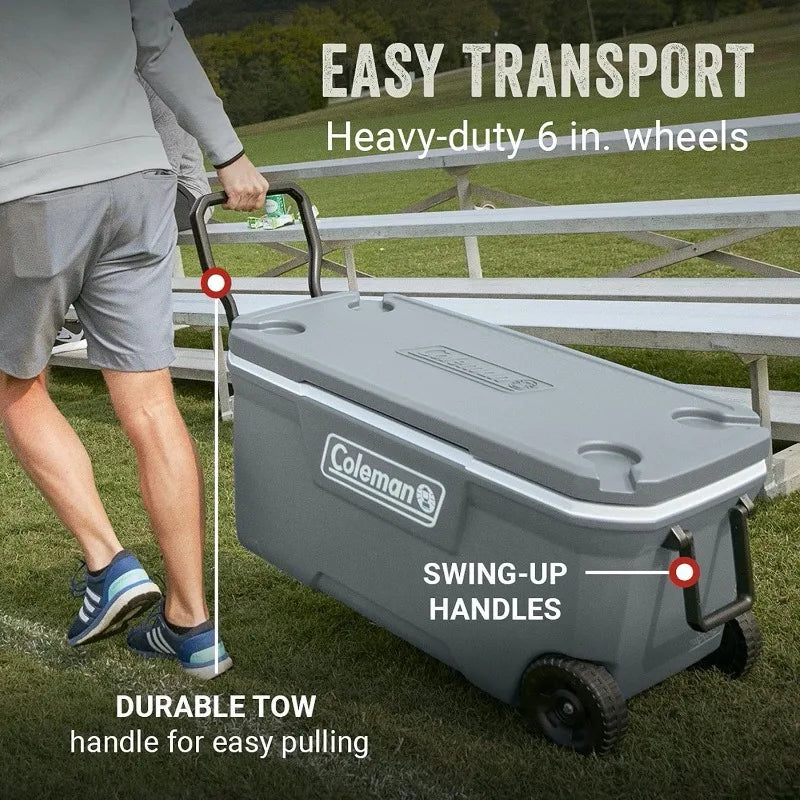 Insulated Portable Cooler W/ Heavy Duty Wheels / Leakproof