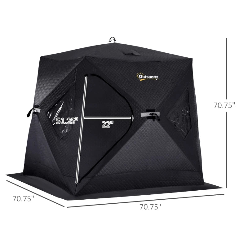 Ice Fishing Pop-Up Portable Tent with Carry Bag and Anchors