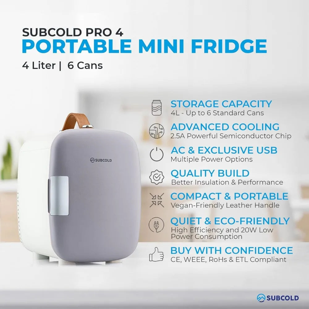 Mini Fridge Cooler AC & Exclusive USB ECO Power Option