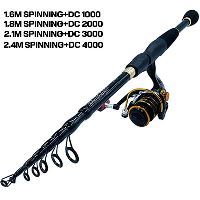 Telescopic Lure Fishing Rod and Reel Combo